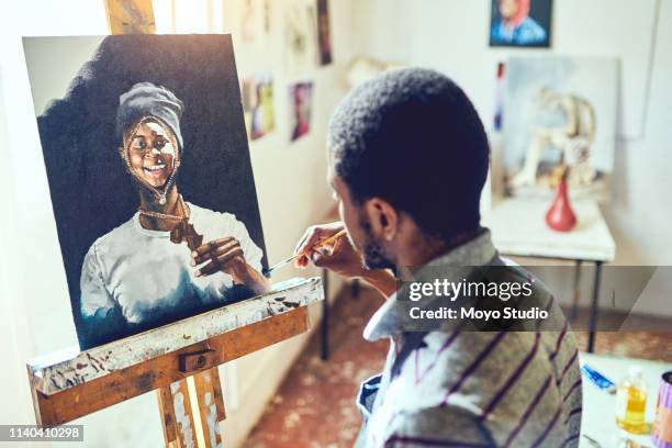 painting is visual poetry - black artist stock pictures, royalty-free photos & images