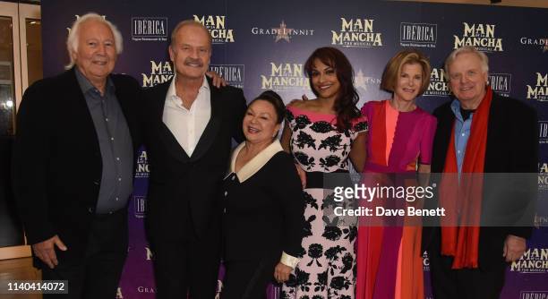 Michael Linnit, Kelsey Grammer, Martha Wasserman, Danielle de Niese, Abby Leigh and Michael Grade attend the press night performance of "Man Of La...