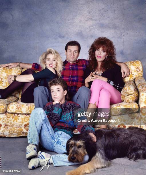 Married With Children actors Christina Applegate, David Faustino, Ed O'Nell, and Katy Saga l pose for a portrait in October 1988 in Los Angeles,...