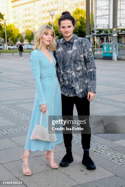 German actress and singer Lina Larissa Strahl and her boyfriend German actor Tilman Poerzgen attend the annual Young Icons Award at Kosmos on April...