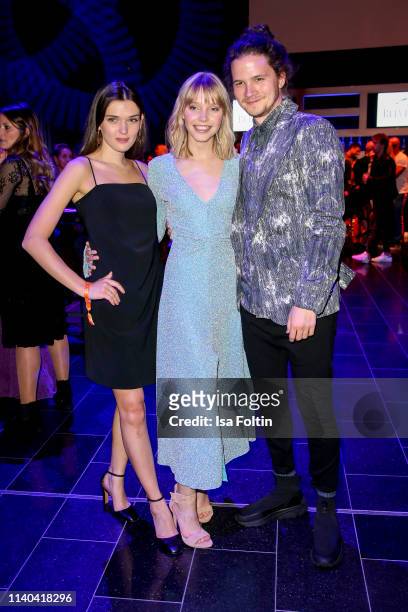 German actress Caroline Hartig, German actress and singer Lina Larissa Strahl and her boyfriend German actor Tilman Poerzgen attend the annual Young...