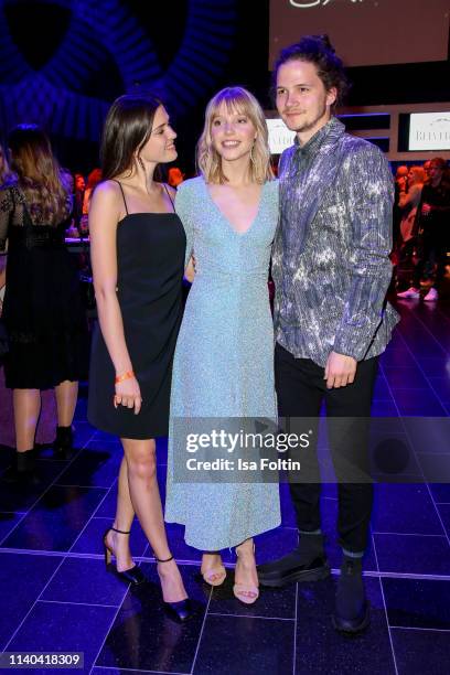 German actress Caroline Hartig, German actress and singer Lina Larissa Strahl and her boyfriend German actor Tilman Poerzgen attend the annual Young...