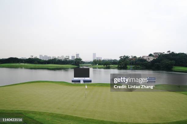 General view of the 18th hole during the pro-am prior to the start of the 2019 Volvo China Open at Genzon Golf Club on May 1, 2019 in Shenzhen, China.