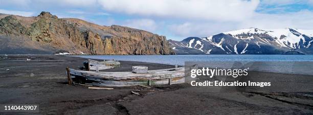 Old Whalers boats, Whalers Bay, Deception Island, Antarctica.