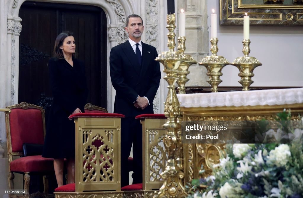 Spanish Royals Attend Memoriam Funeral For Jose Pedro Perez-Llorca Rodrigo