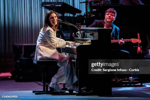 Elisa performs on stage at Teatro Degli Arcimboldi on April 4, 2019 in Milan, Italy.