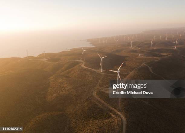 group of wind turbines - chile aerial stock pictures, royalty-free photos & images