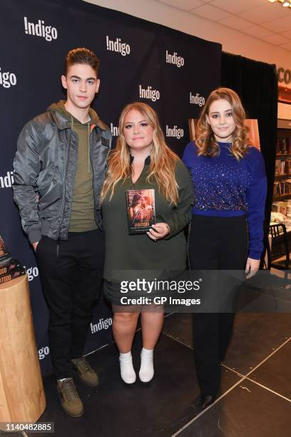 Actor Hero Fiennes Tiffin, author Anna Todd and actress Josephine Langford attend the "After" book signing at Indigo Yorkdale on April 04, 2019 in...