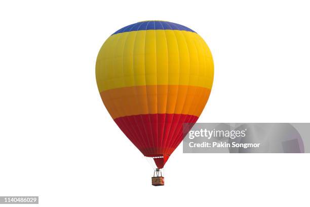 hot air balloon isolated on white background. - hot air balloon - fotografias e filmes do acervo