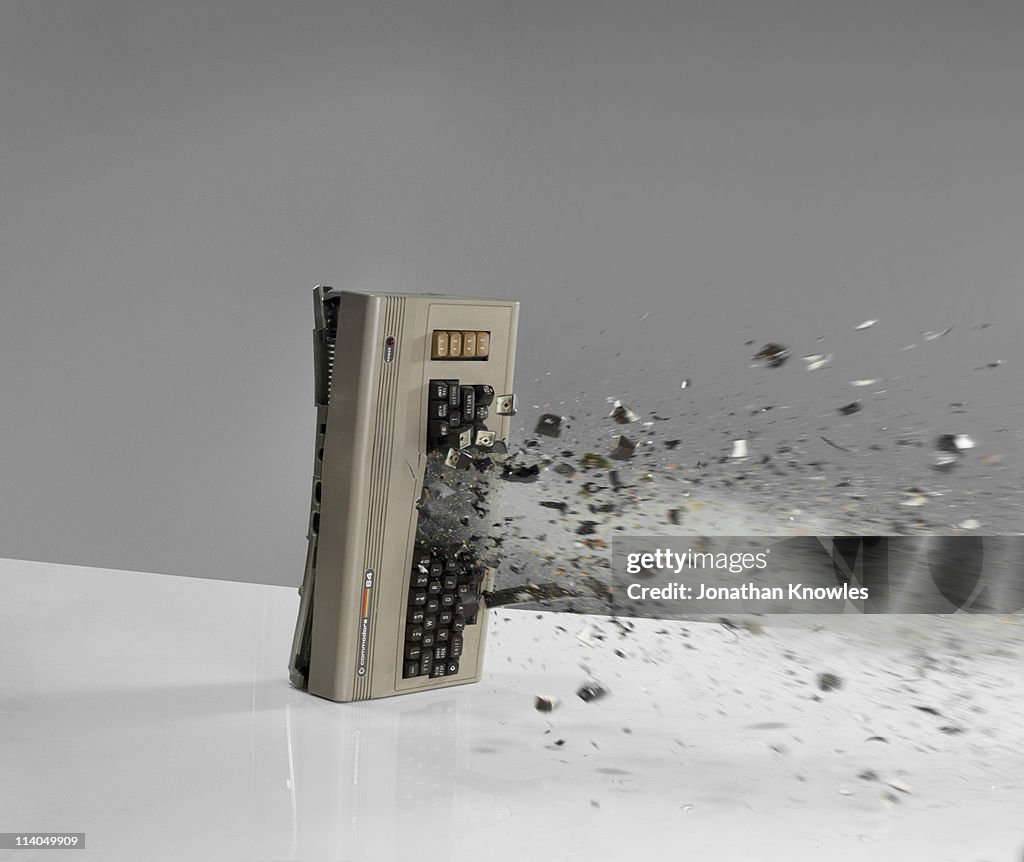 An exploding old keyboard