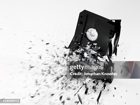 Building Exploding Vhs An Exploding Vhs Tape On A White Background High-Res Stock Photo ...