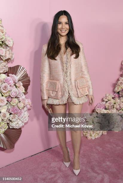 Olivia Munn attends the official launch of the Patrick Ta Beauty Major Glow collection with Moët & Chandon at Goya Studios on April 04, 2019 in Los...