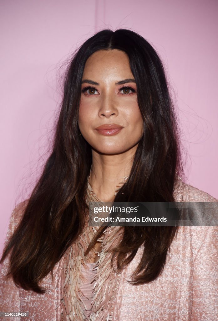 Olivia Munn arrives at the launch of Patrick Ta's Beauty Collection