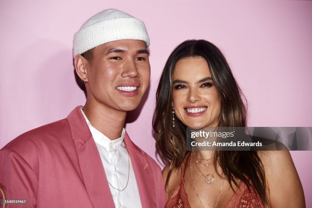 Patrick Ta and Alessandra Ambrosio arrive at the launch of Patrick