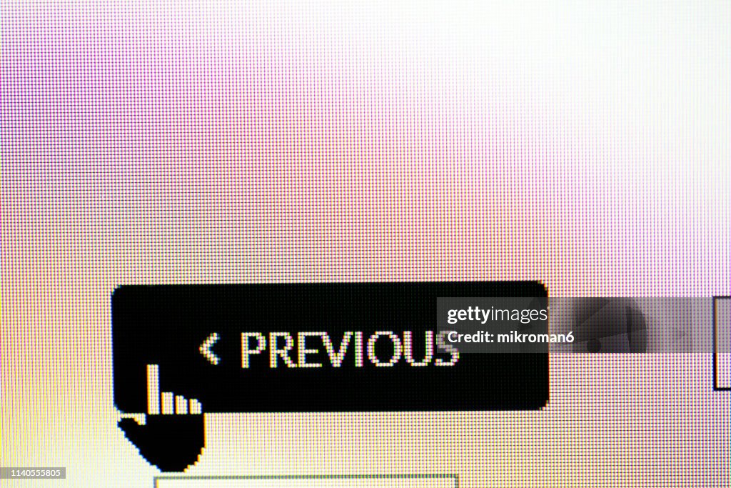 Cursor Pointing to PREVIOUS on a Computer Screen
