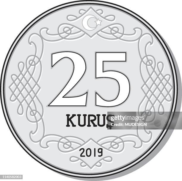 turkish lira coins - lire stock illustrations