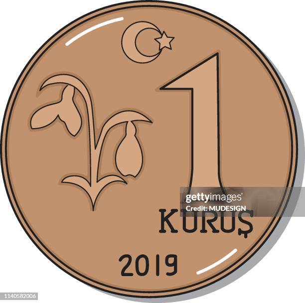 turkish lira coins - lire stock illustrations