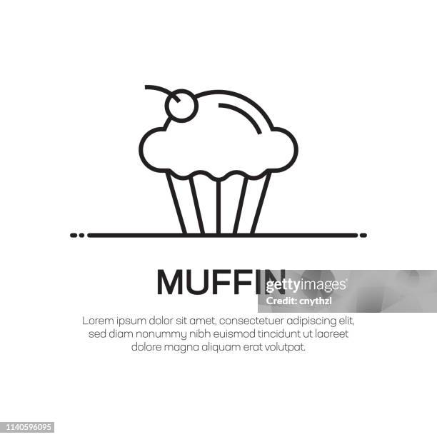 muffin vector line icon - simple thin line icon, premium quality design element - tea biscuits stock illustrations