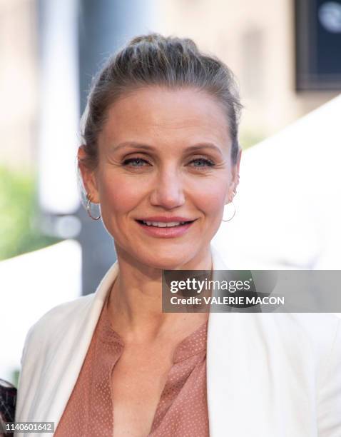 Actress Cameron Diaz attends Lucy Liu's Walk of Fame ceremony in Hollywood on May 1, 2019. - Lucy Liu's star is the 2,662nd star on the Hollywood...