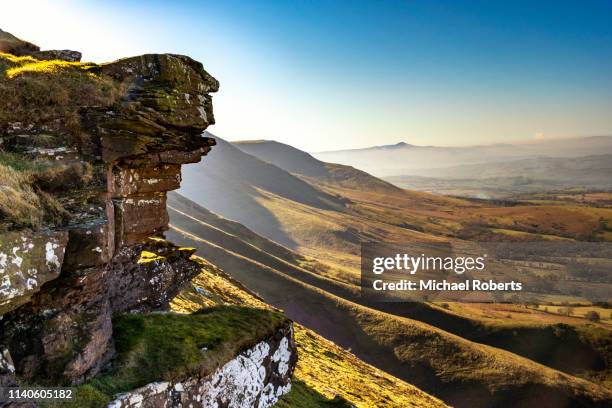 hay bluff to twmpa in the black mountains, brecon beacons national park, wales. - brecon beacons national park stock pictures, royalty-free photos & images