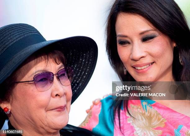 Actress Lucy Liu attends her Walk of Fame ceremony with her mother Cecilia Liu in Hollywood on May 1, 2019. - Lucy Liu's star is the 2,662nd star on...