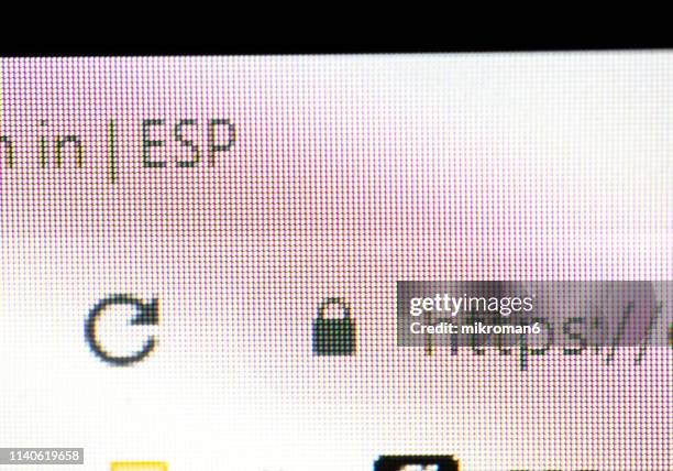 close-up of cursor on computer monitor - http foto e immagini stock