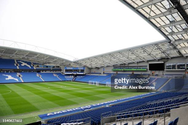General view inside the stadium prior to the Premier League 2 match between Brighton & Hove Albion U23 and Swansea City U23 at American Express...
