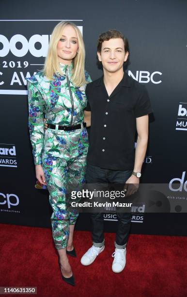 Sophie Turner and Tye Sheridan attends the 2019 Billboard Music Awards at MGM Grand Garden Arena on May 1, 2019 in Las Vegas, Nevada.