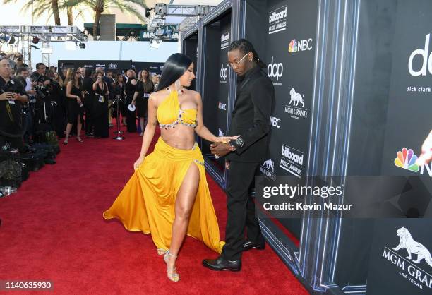 Cardi B and Offset of Migos attend the 2019 Billboard Music Awards at MGM Grand Garden Arena on May 1, 2019 in Las Vegas, Nevada.