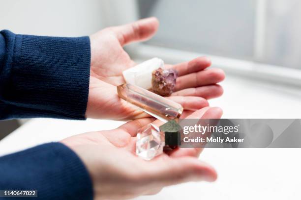 crystal healing - spirituality crystals stock pictures, royalty-free photos & images