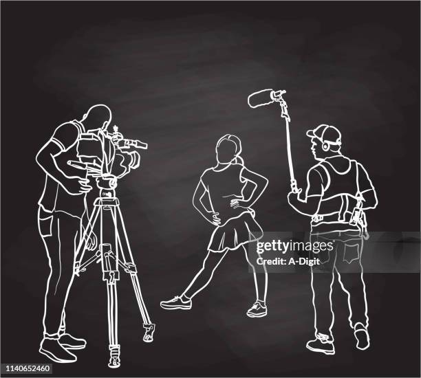 ilustrações de stock, clip art, desenhos animados e ícones de wanna be actress chalk - difusão de televisão
