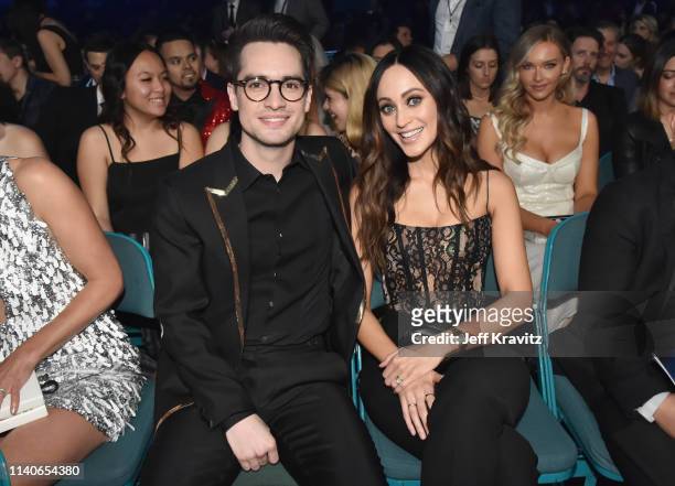 Brendon Urie and Sarah Orzechowski attend the 2019 Billboard Music Awards at MGM Grand Garden Arena on May 1, 2019 in Las Vegas, Nevada.
