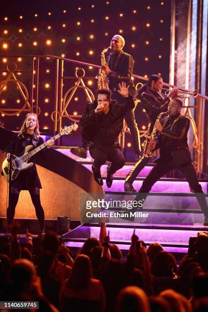 Brendon Urie of Panic! at the Disco performs onstage during the 2019 Billboard Music Awards at MGM Grand Garden Arena on May 1, 2019 in Las Vegas,...
