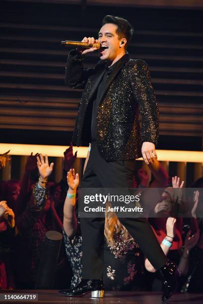 Brendon Urie of Panic! at the Disco performs onstage during the 2019 Billboard Music Awards at MGM Grand Garden Arena on May 1, 2019 in Las Vegas,...