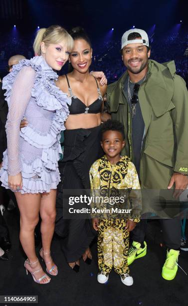 Taylor Swift, Ciara, Russell Wilson, and Future Zahir Wilburn attend the 2019 Billboard Music Awards at MGM Grand Garden Arena on May 1, 2019 in Las...