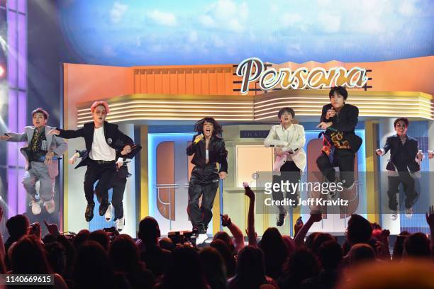 Halsey and BTS perform onstage during the 2019 Billboard Music Awards at MGM Grand Garden Arena on May 1, 2019 in Las Vegas, Nevada.
