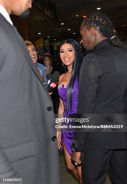 Cardi B is seen backstage during the 2019 Billboard Music Awards at MGM Grand Garden Arena on May 1, 2019 in Las Vegas, Nevada.