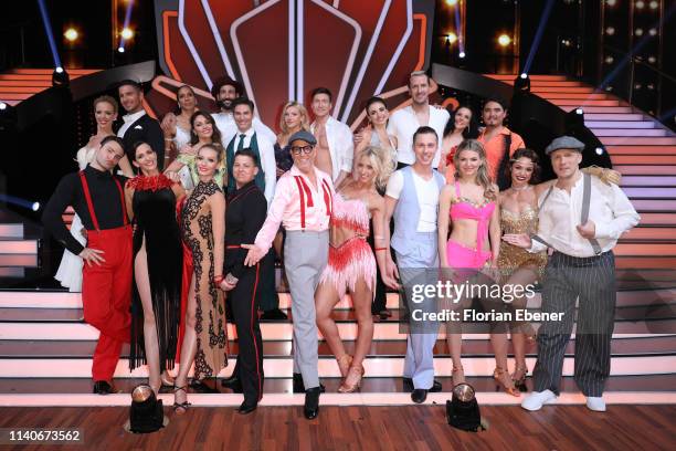 All contestants pose after the 3rd show of the 12th season of the television competition "Let's Dance" on April 05, 2019 in Cologne, Germany.