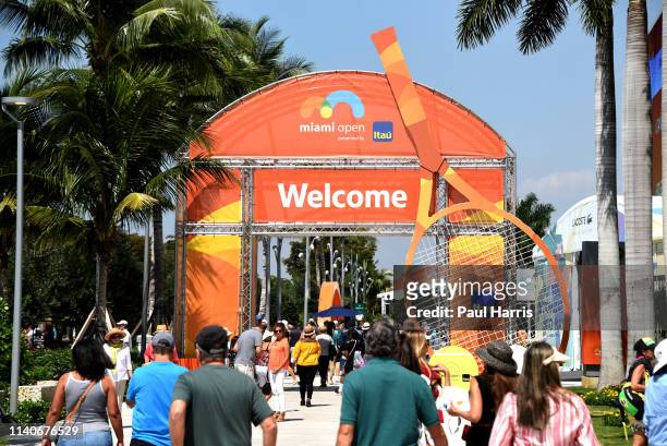 Is the first year that the Miami Open Tennis tournament was held at the Hard Rock Stadium, which is also the home of the Miami Dolphins of the...