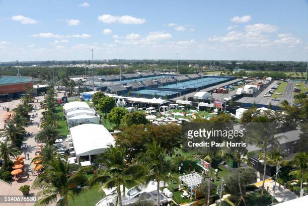 Is the first year that the Miami Open Tennis tournament was held at the Hard Rock Stadium, which is also the home of the Miami Dolphins of the...