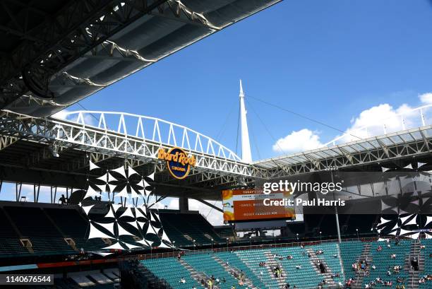 Is the first year that the Miami Open Tennis tournament was held at the Hard Rock Stadium, which is also the home of the Miami Dolphins of the...