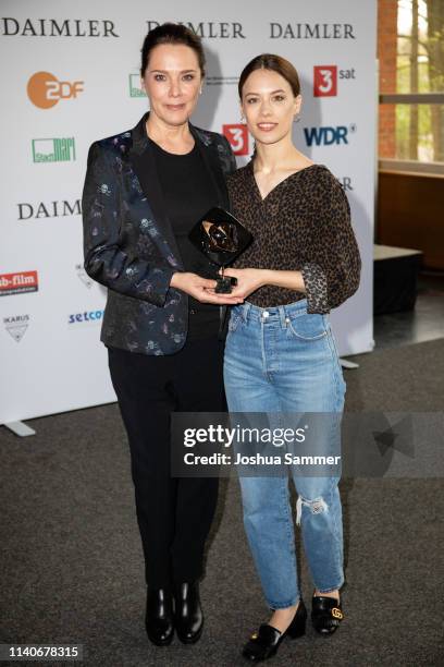 Desiree Nosbusch and Paula Beer attend the annual Grimme Award on April 05, 2019 in Marl, Germany.