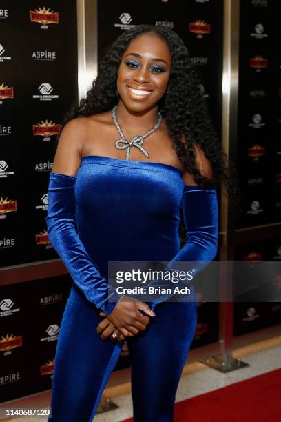 Superstar Naomi attends the WWE Superstars For Hope Reception on April 05, 2019 in New York City.