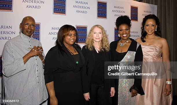 Judith Jamison, former artistic director of Alvin Ailey American Dance Theater, Quincy Farrow, Mia Farrow, soprano Angela Brown and Pamela Browner...