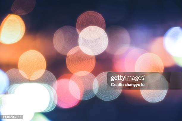 circle light;defocused image of illuminated city - soul city ストックフォトと画像