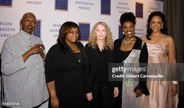 Judith Jamison, former artistic director of Alvin Ailey American Dance Theater, Quincy Farrow, Mia Farrow, soprano Angela Brown and Pamela Browner...