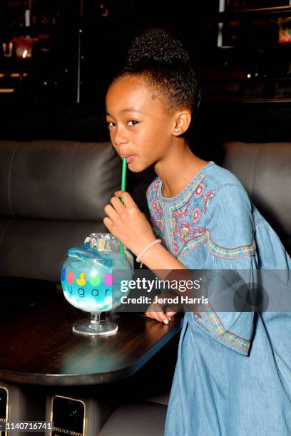 Faithe Herman honored with a handprint ceremony at Theatre Box® Entertainment Complex on April 05, 2019 in San Diego, California.