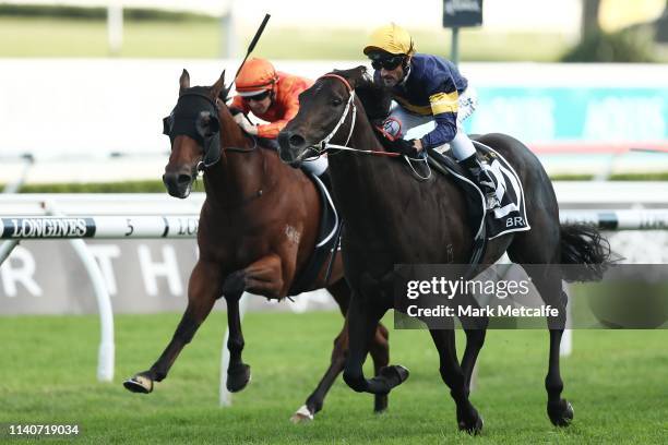 Glen Boss riding Brutal wins race 9 The Star Doncaster Mile during day one of The Championships as part of Sydney Racing at Royal Randwick Racecourse...