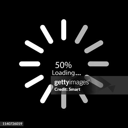50 Loading Loading Progress Bar Circle Shape 50 Loading Black Background Vector ...