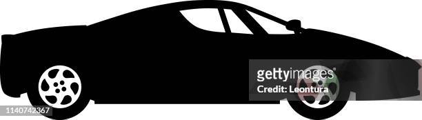 sports car silhouette - porsche stock illustrations